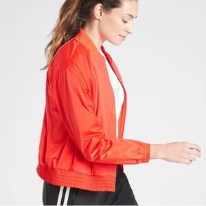 NWOT Athleta Zion Microfleece Full Zip Small Orange